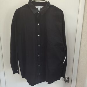 Old Navy Women's Black Casual Button-Down Big Shirt